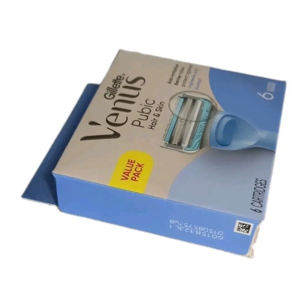NEW GILLETTE VENUS PUBIC HAIR & SKIN 6-PACK VALUE PACK REFILL CARTRIDGES